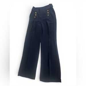 ✨ Elizabeth and James Navy Wide-Leg Sailor Pants | Gold Button | Size 8 ✨